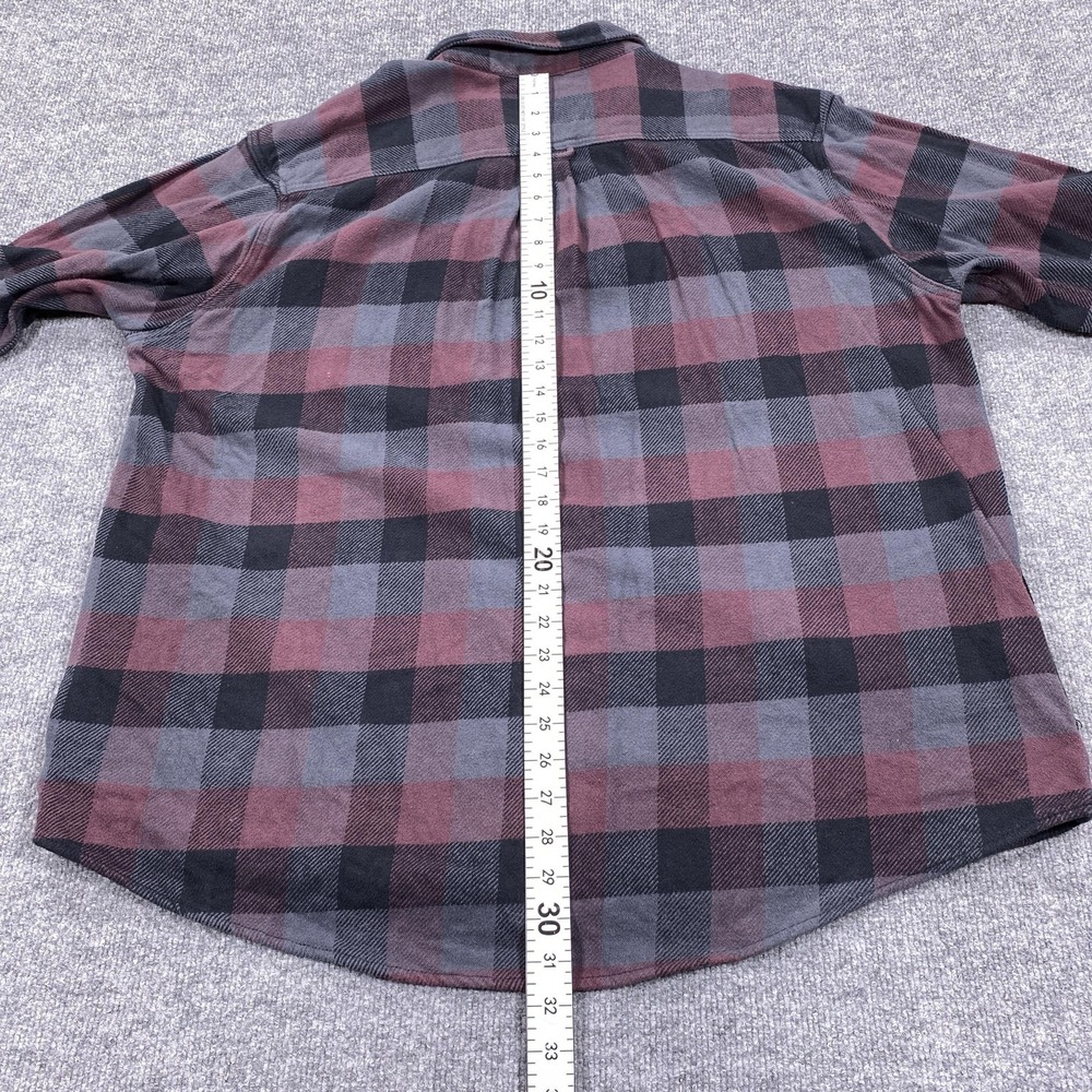 Orvis Flannel Shirt Jacket Mens 2XL Red Gray Plaid Quilted Shacket Pockets - Picture 8 of 9
